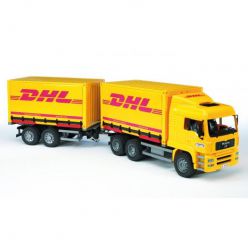 Большой грузовик MAN с автоприцепом DHL